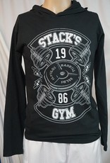 Stack's Gym Hooded Long Sleeve Lightning Barbell Logo