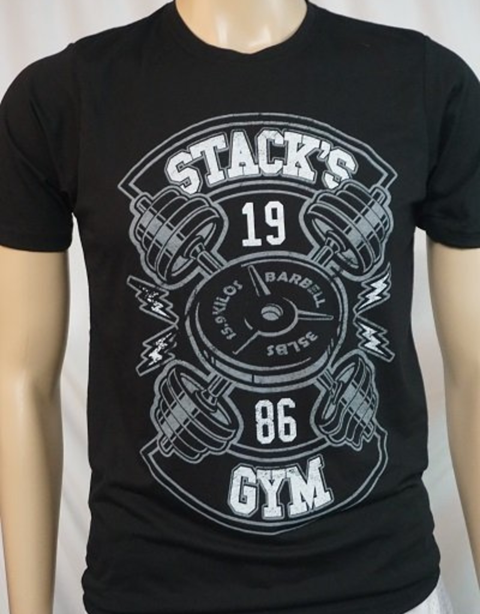 Stack's Gym Unisex Lightning Barbell Shirt