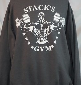 Stack's Gym Sweaters - Front dumbbell logo