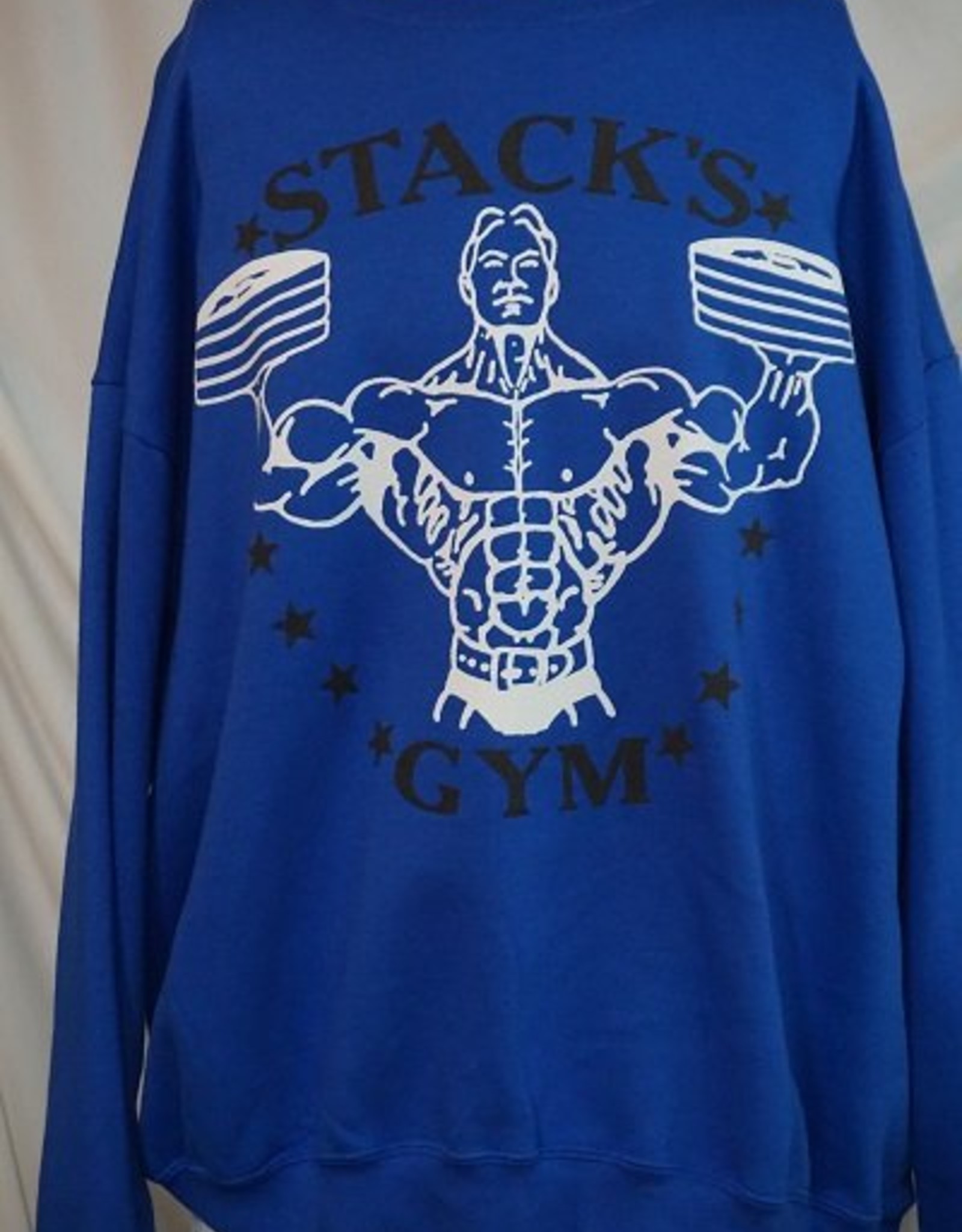 Stack's Gym Sweaters - Front dumbbell logo