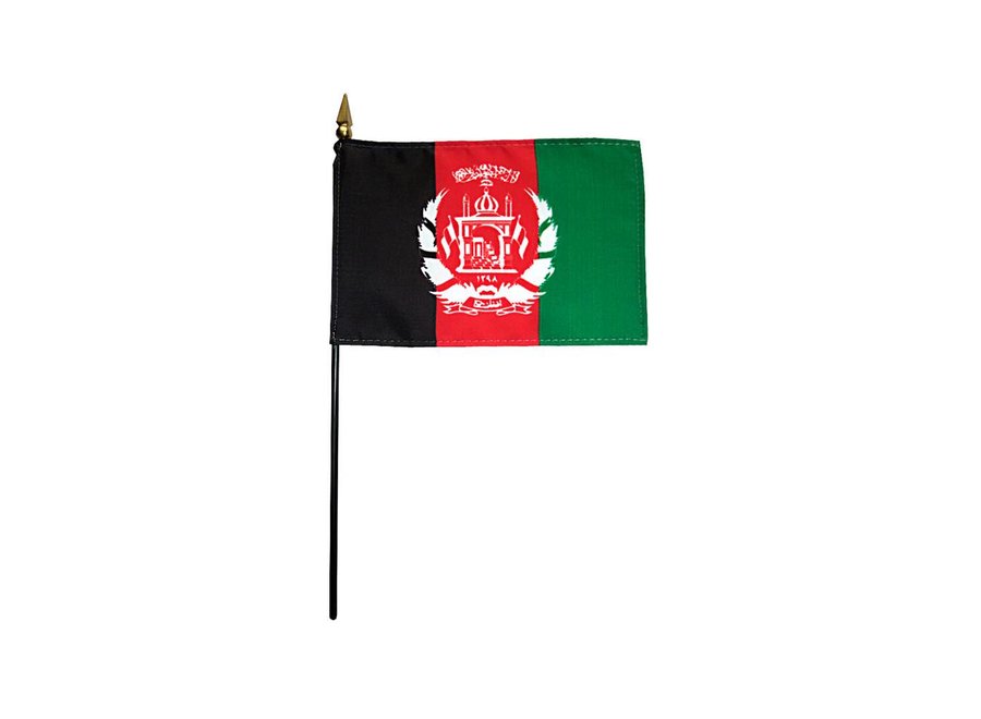 Afghanistan Stick Flag 4x6 in