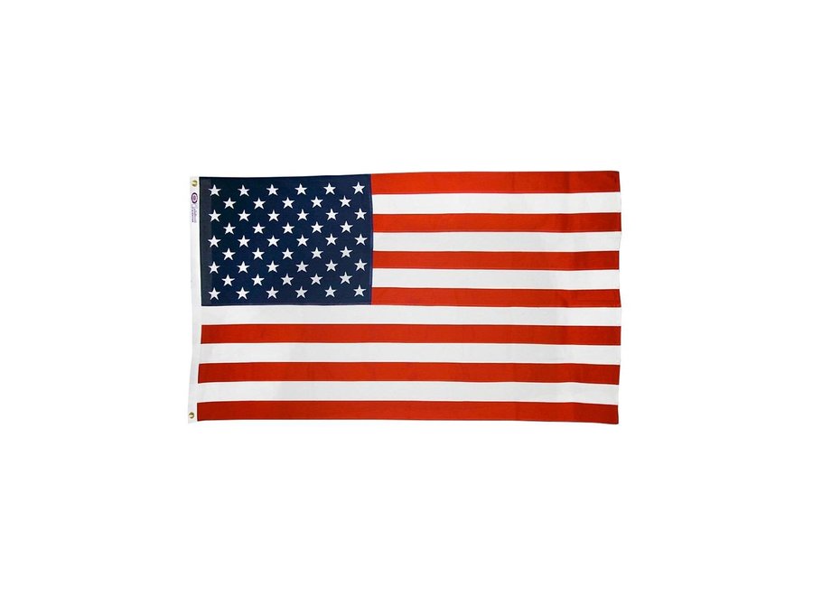 Polyester-Cotton American Flag with Printed Star Field & Sewn Stripes