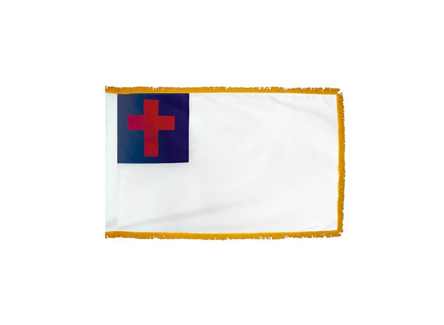 Christian Flag with Polesleeve & Fringe