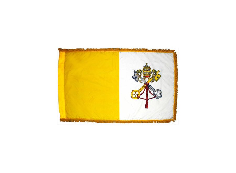 Papal Flag with Polesleeve & Fringe
