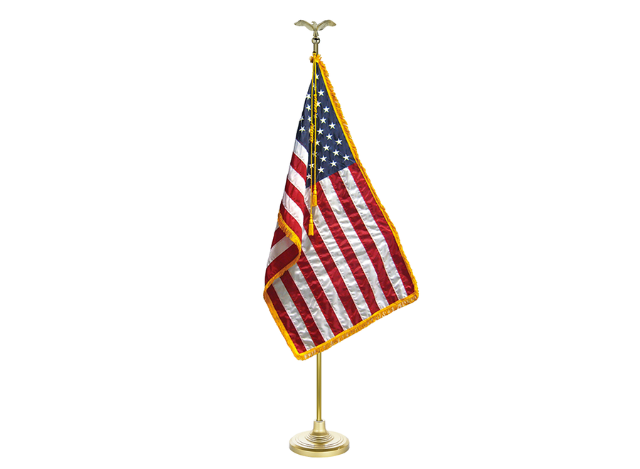 Freedom Indoor American Flag Display Set with Adjustable Flagpole