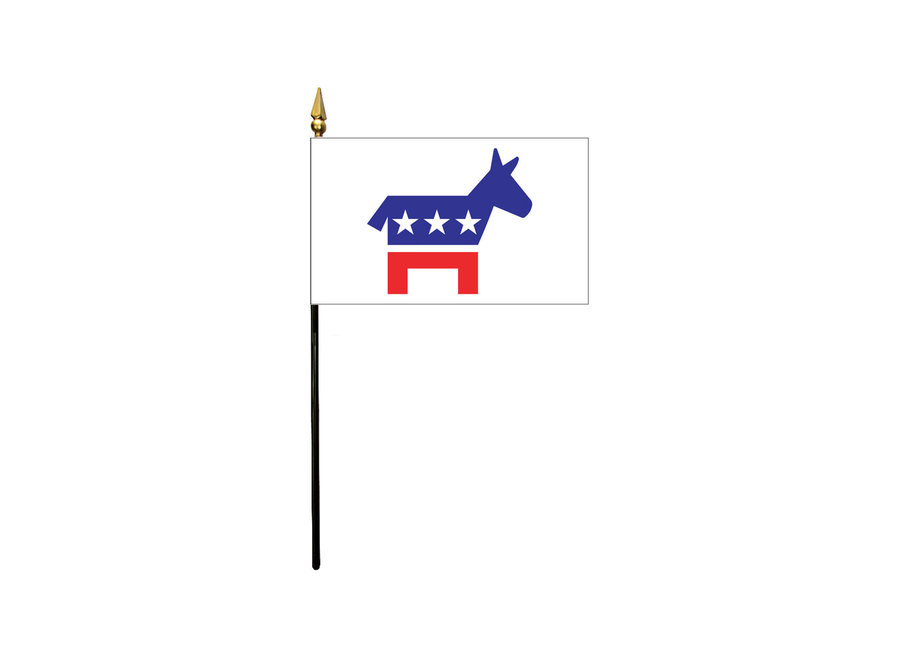 4x6 in. Democractic Donkey Stick Flag