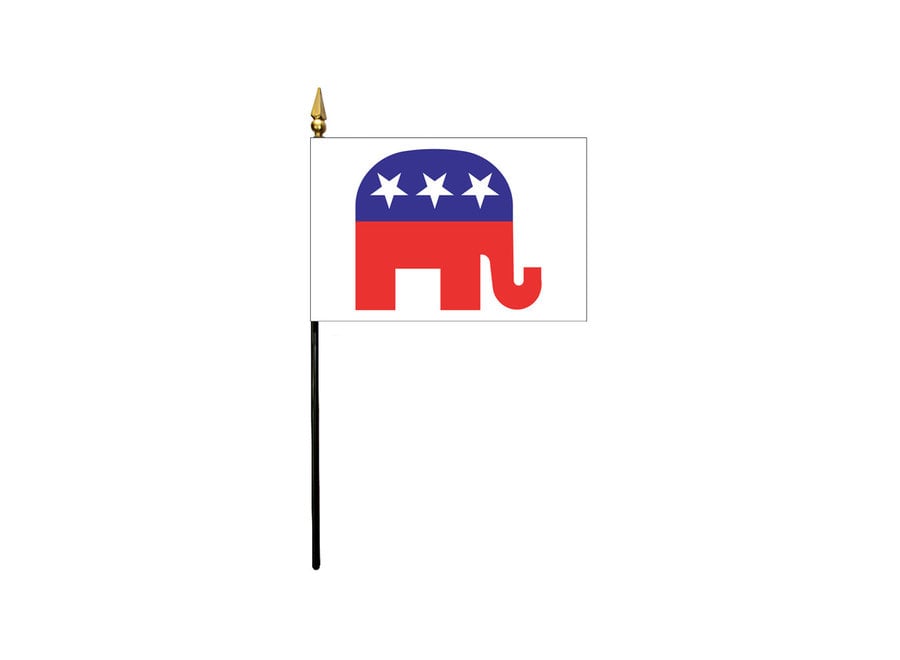 4x6 in. Republican Elephant Stick Flag