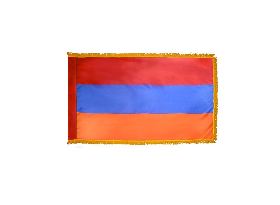 Armenia Flag with Polesleeve & Fringe