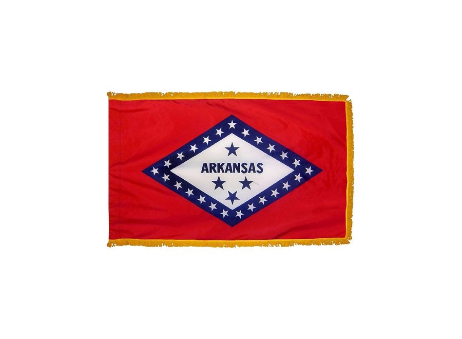 Arkansas Flag with Polesleeve & Fringe