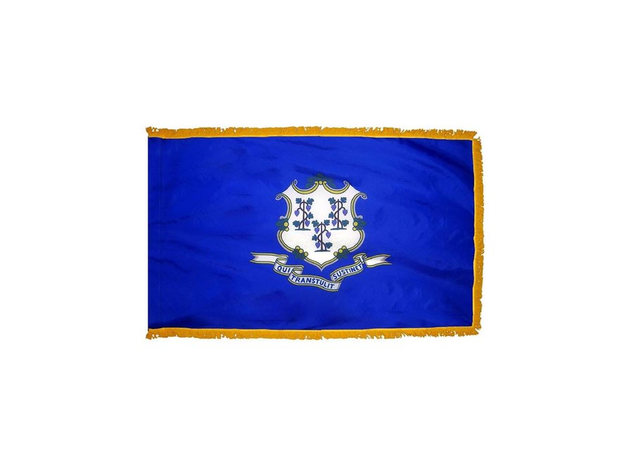 Connecticut Flag with Polesleeve & Fringe