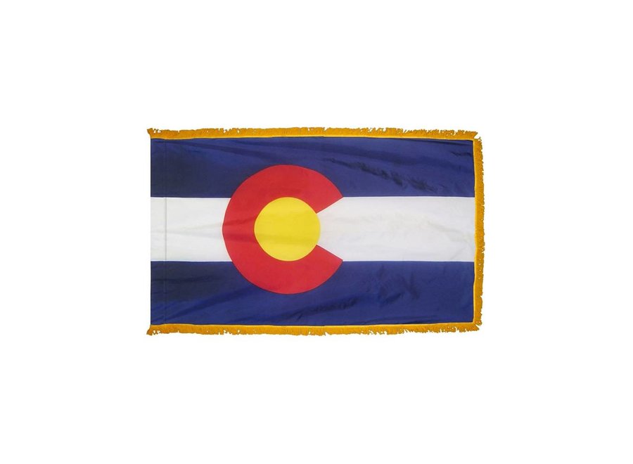 Colorado Flag with Polesleeve & Fringe