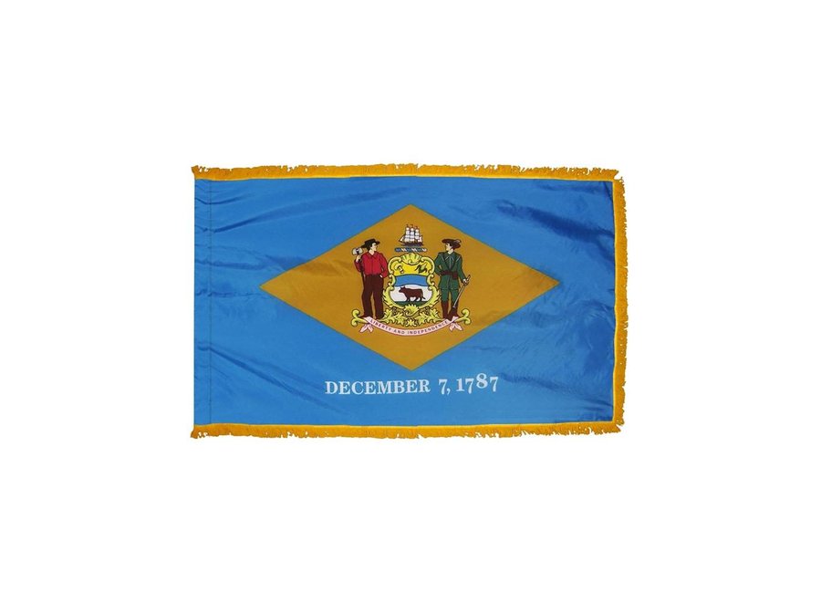 Delaware Flag with Polesleeve & Fringe