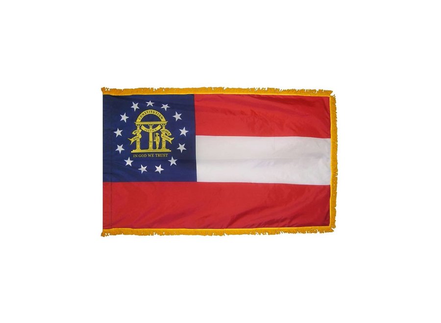 Georgia Flag with Polesleeve & Fringe