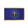 Indiana Flag with Polesleeve & Fringe