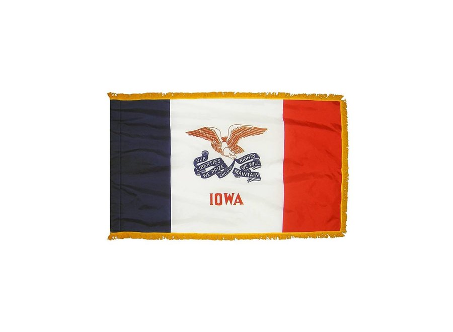 Iowa Flag with Polesleeve & Fringe