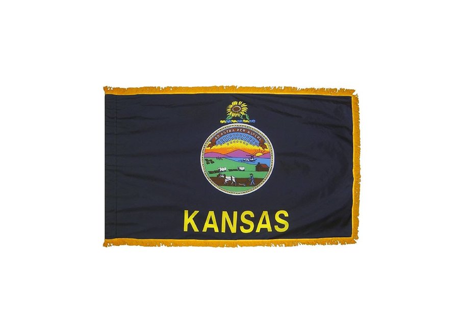 Kansas Flag with Polesleeve & Fringe