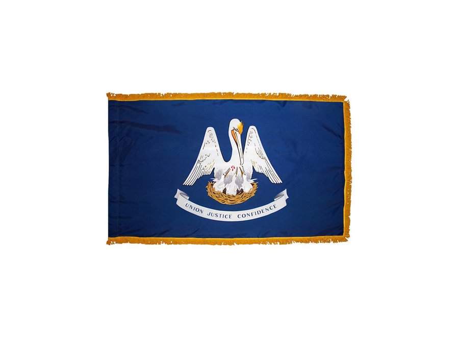 Louisiana Flag with Polesleeve & Fringe