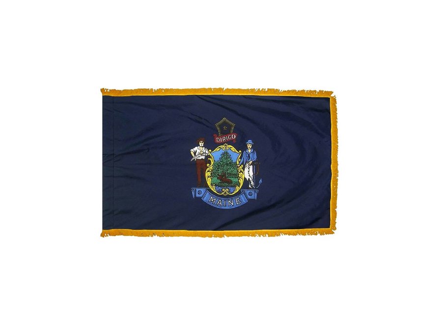 Maine Flag with Polesleeve & Fringe