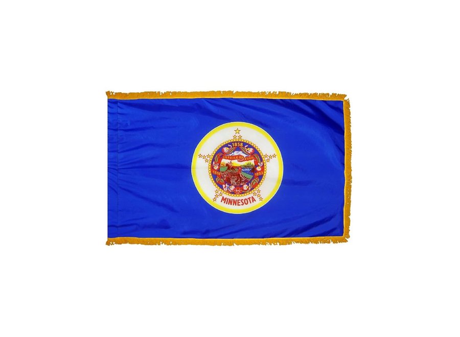 Minnesota Flag with Polesleeve & Fringe