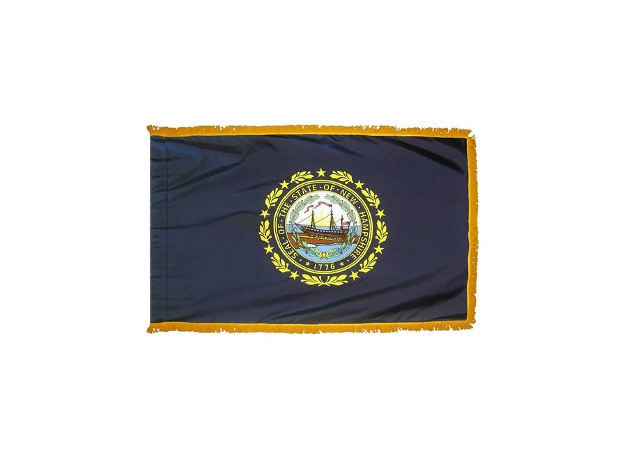 New Hampshire Flag with Polesleeve & Fringe