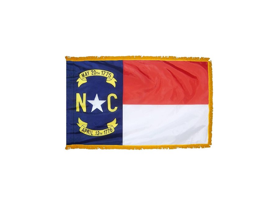 North Carolina Flag with Polesleeve & Fringe