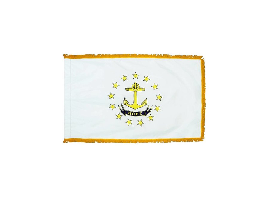 Rhode Island Flag with Polesleeve & Fringe
