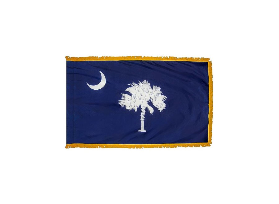 South Carolina Flag with Polesleeve & Fringe