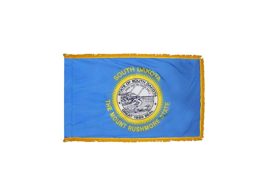 South Dakota Flag with Polesleeve & Fringe