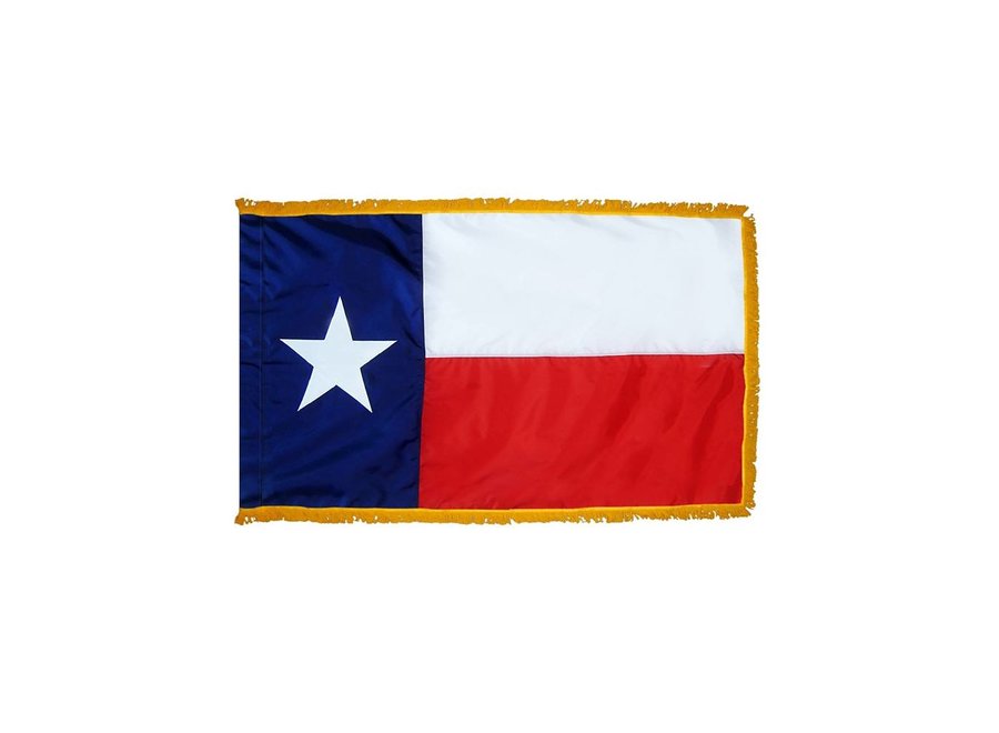 Texas Flag with Polesleeve & Fringe