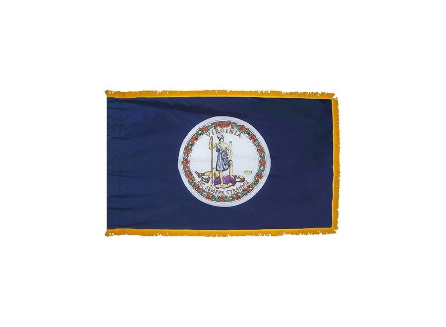 Virginia Flag with Polesleeve & Fringe