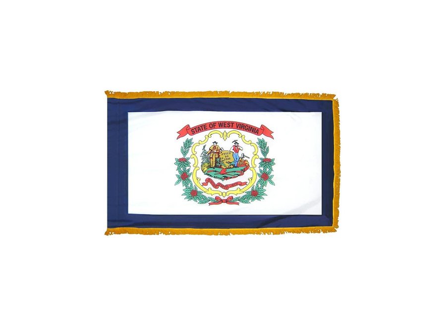 West Virginia Flag with Polesleeve & Fringe