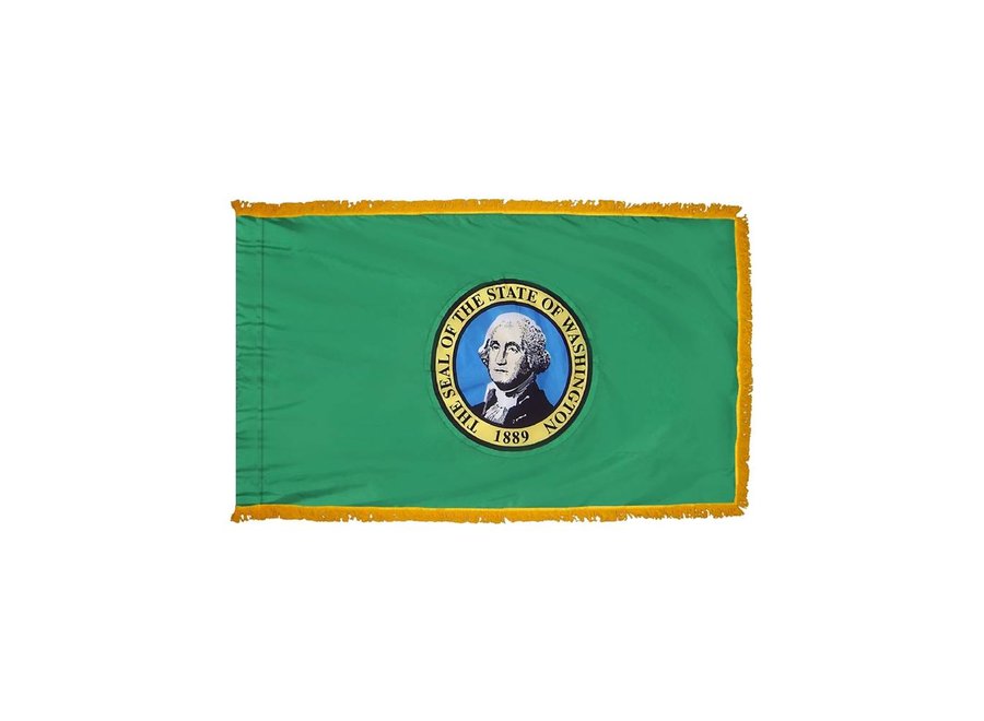 Washington Flag with Polesleeve & Fringe