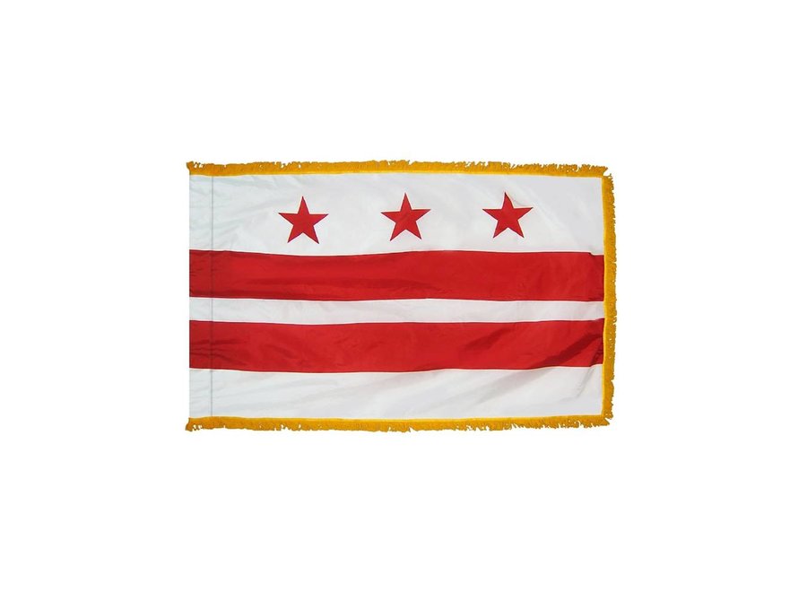 District of Columbia Flag with Polesleeve & Gold Fringe
