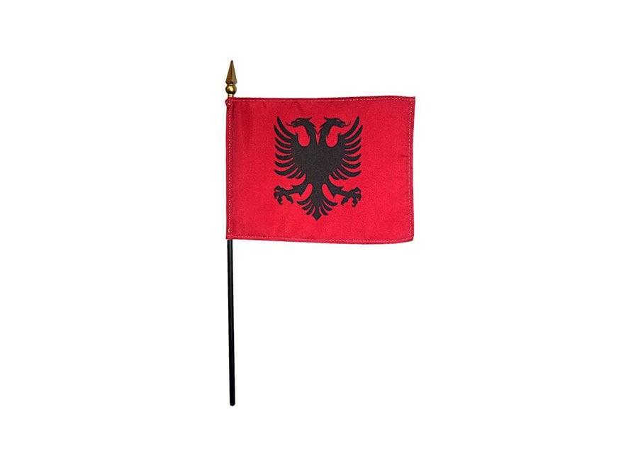 Albania Stick Flag 4x6 in