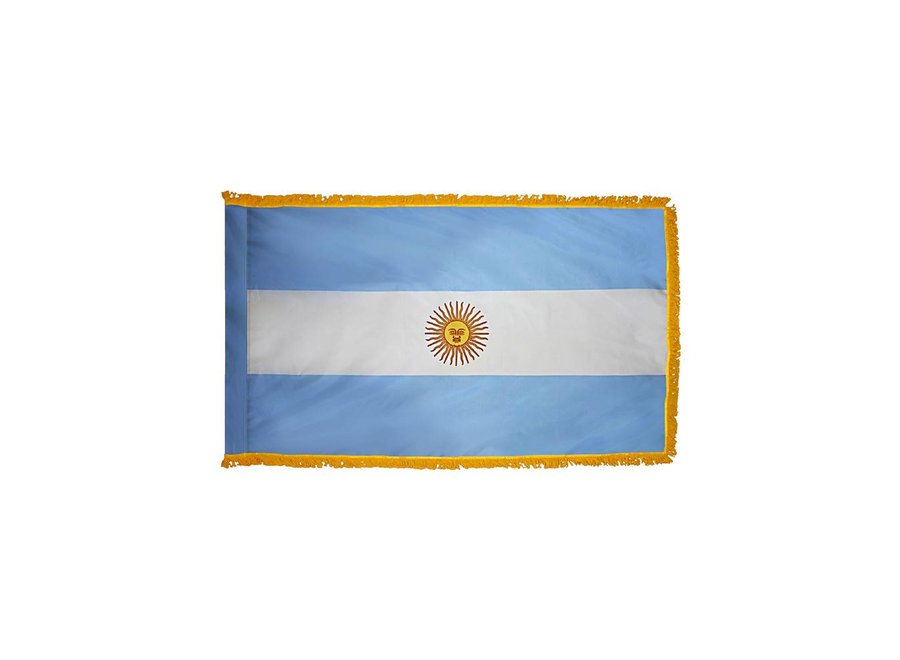 Argentina Flag with Polesleeve & Fringe