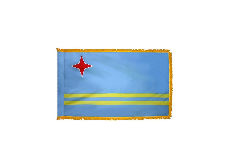 Aruba Flag with Polesleeve & Fringe