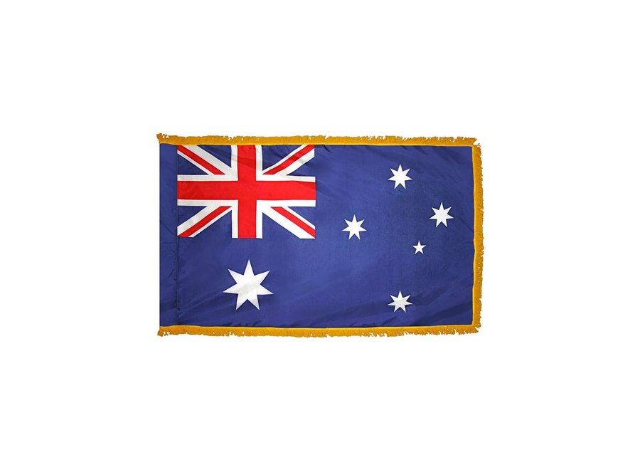 Australia Flag with Polesleeve & Fringe
