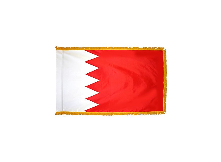 Bahrain Flag with Polesleeve & Fringe