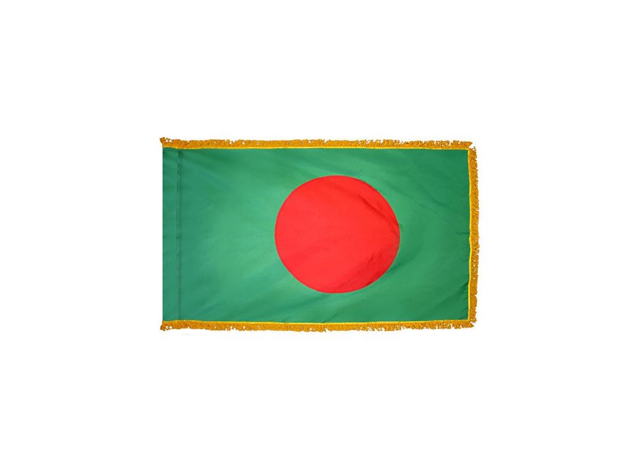 Bangladesh Flag with Polesleeve & Fringe