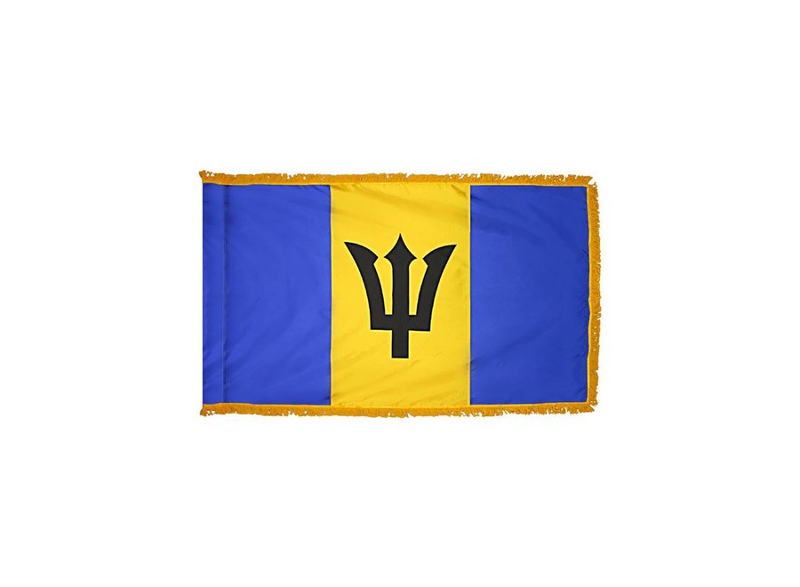 Barbados Flag with Polesleeve & Fringe