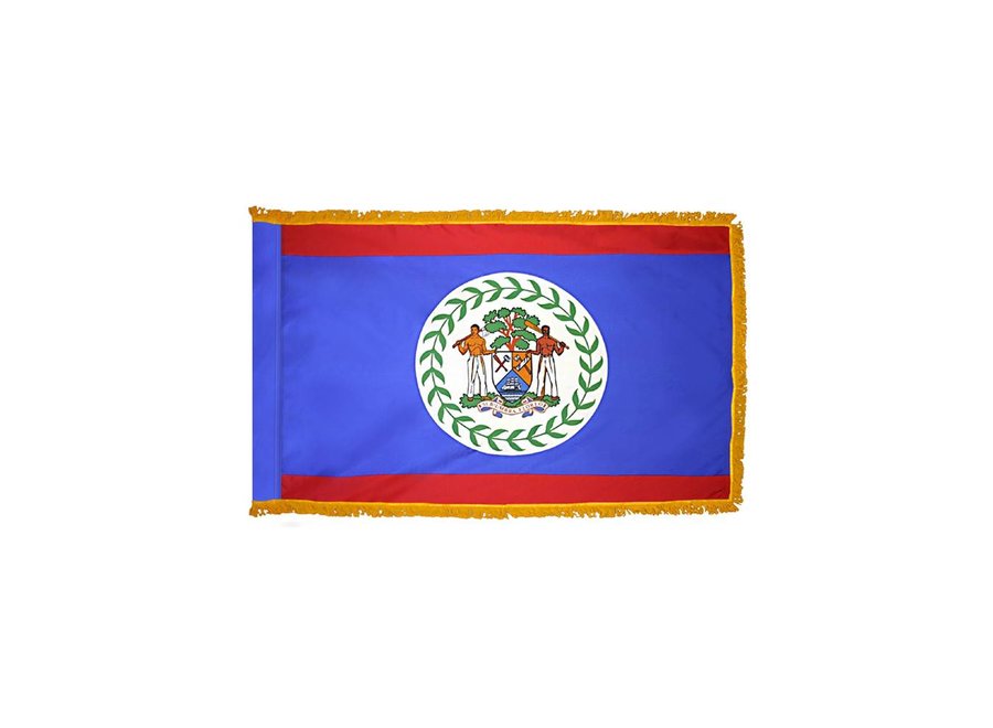 Belize Flag with Polesleeve and Fringe