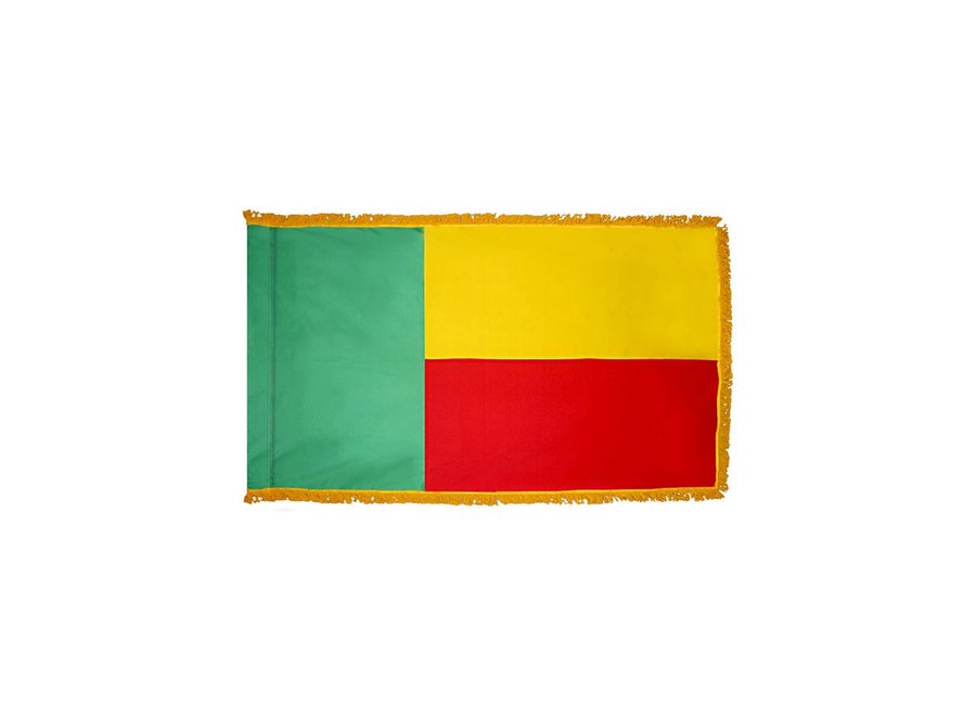 Benin Flag with Polesleeve and Fringe