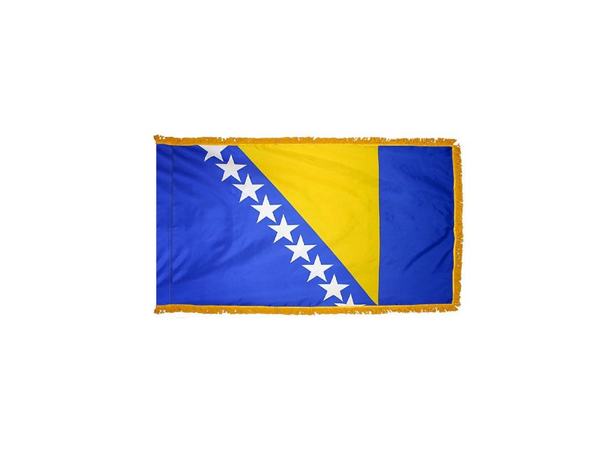 Bosnia-Herzegovina Flag with Polesleeve & Fringe