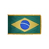 Brazil Flag with Polesleeve & Fringe