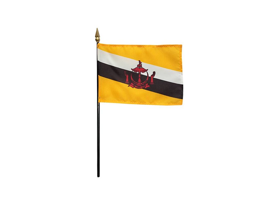 Brunei Stick Flag 4x6 in