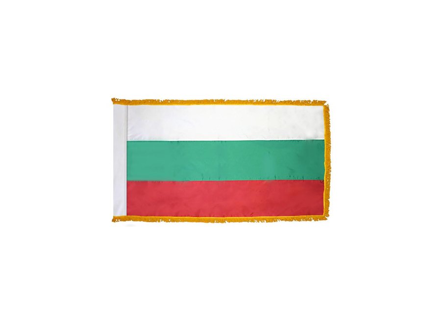 Bulgaria Flag with Polesleeve & Fringe