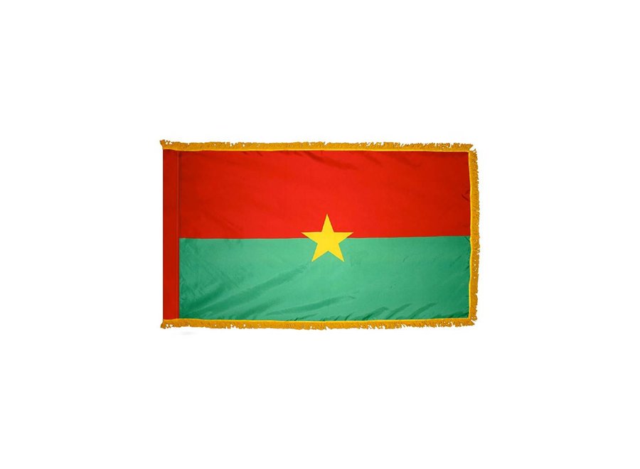 Burkina Faso Flag with Polesleeve & Fringe