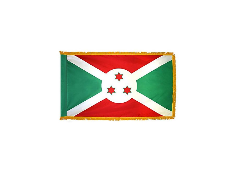 Burundi Flag with Polesleeve & Fringe