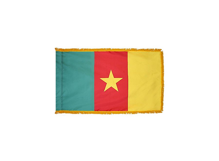 Cameroon Flag with Polesleeve & Fringe