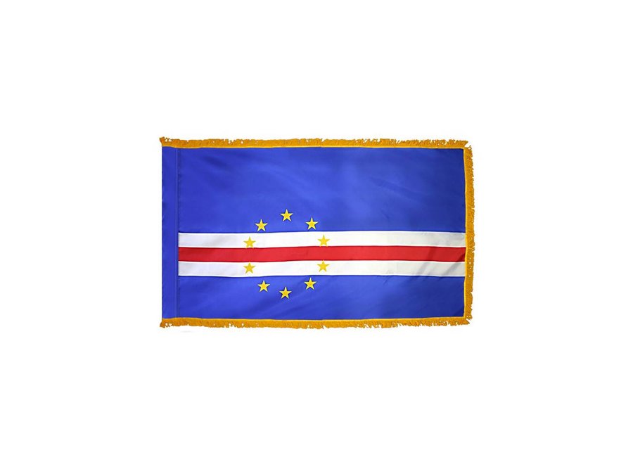 Cape Verde Flag with Polesleeve & Fringe